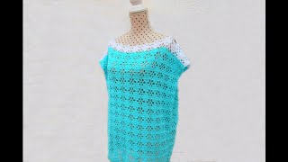 Croche summer tunic blouse very easy