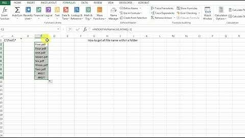 How to get file name within a folder in excel without VBA
