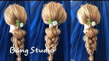 Hướng dẫn bới tóc cô dâu đơn giảm (Bông studio) mẫu 50