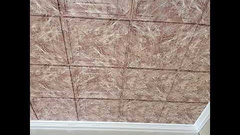 DIY Ceiling Tiles Installation - 224 Marble Faux Tin Ceiling Tiles - Install Ceiling Tiles