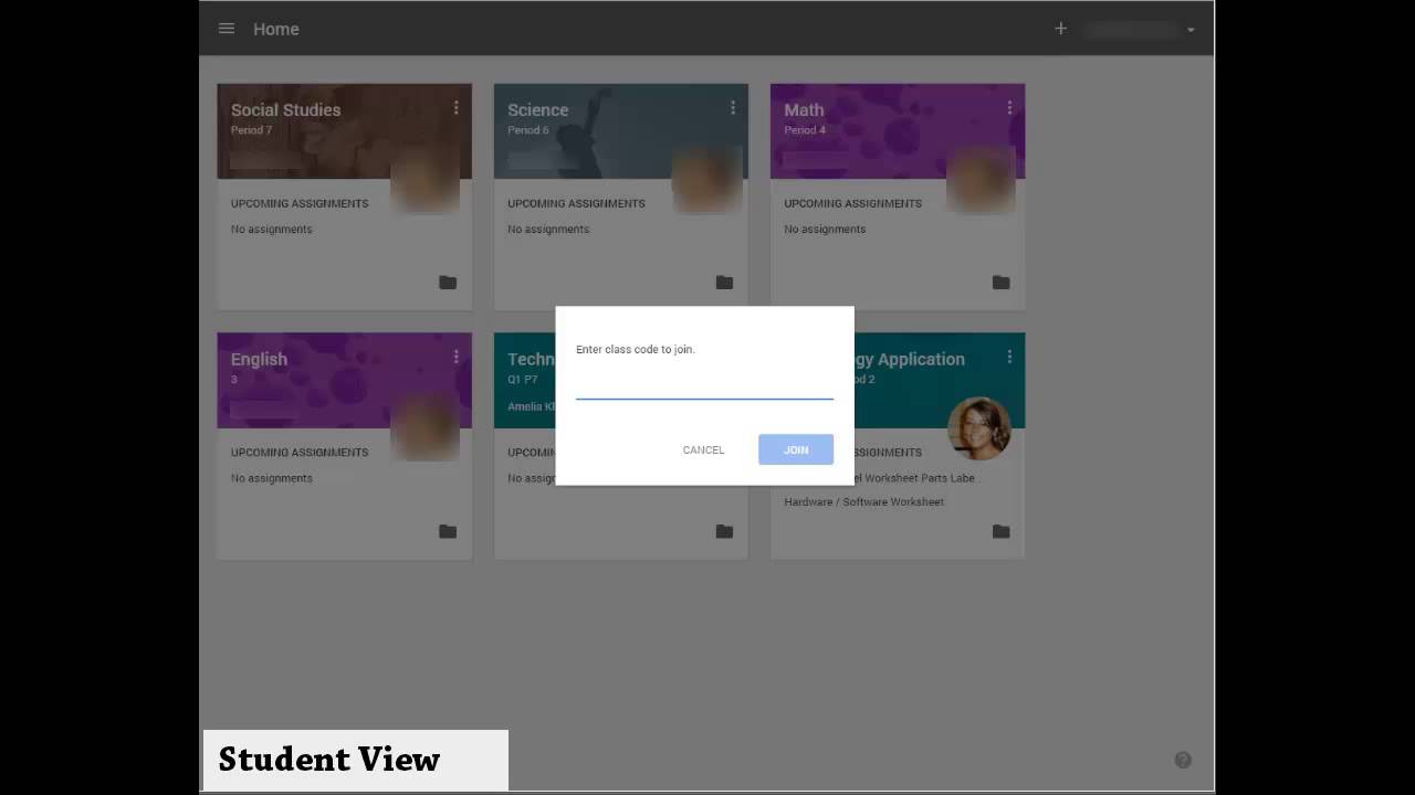 Add Another Class / Unenroll - Google Classroom (Student) - YouTube
