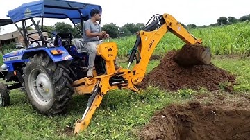 Bull agri Loader with Backhoe Attachment on SONALIKA Tractor