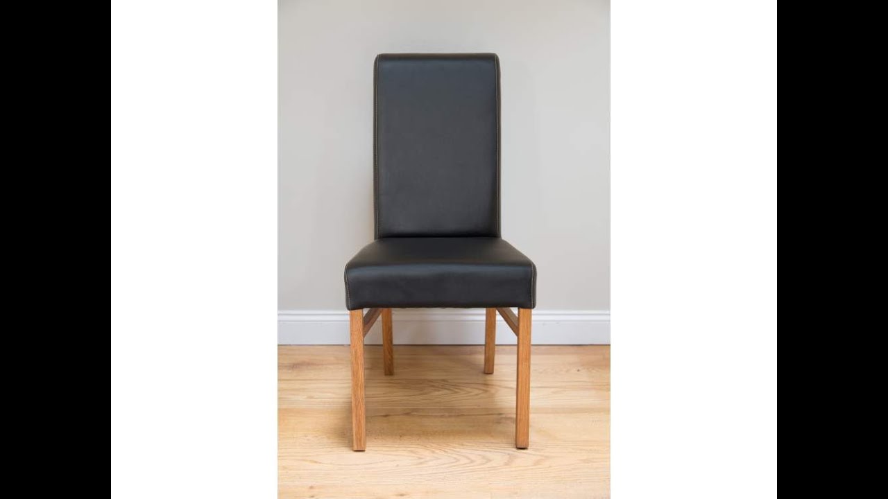 Emperor Black Leather Scroll Back Dining Chair YouTube