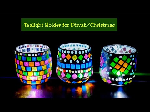 How to make tealight holder for Diwali/Christmas || How to make handmade turkish mosaic