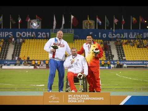 Men's shot put F57 | Victory Ceremony |  2015 IPC Athletics World Championships Doha