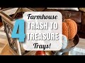 4 THRIFT FLIP TRASH TO TREASURE DIY TRAYS FOR FALL DECOR! Budget Fall  Cottage &amp; Farmhouse Decor!