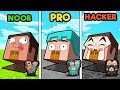 Minecraft - BLOCK HEAD HOUSE! (NOOB vs PRO vs HACKER)