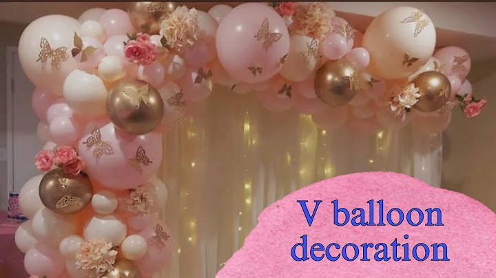 Butterfly balloon garland | Double stuff Balloon Garland | How to V balloon decoration