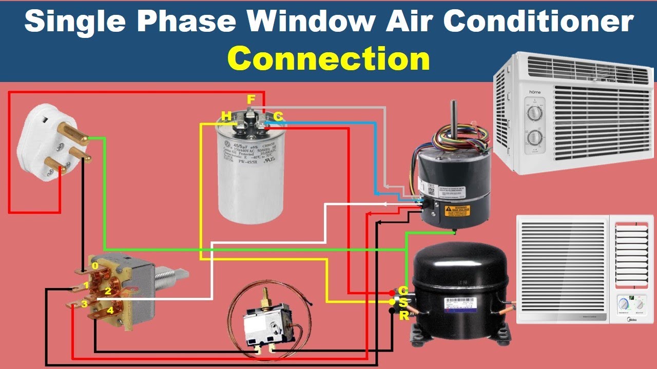 Window AC wiring connection |Air conditioner Wiring Diagram | ac