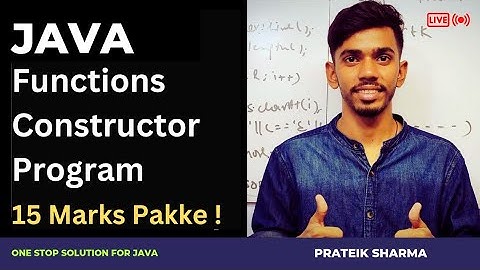 Computer Class 10 ICSE ISC Programming Function and Constructor in Java by Prateik Methods in Java