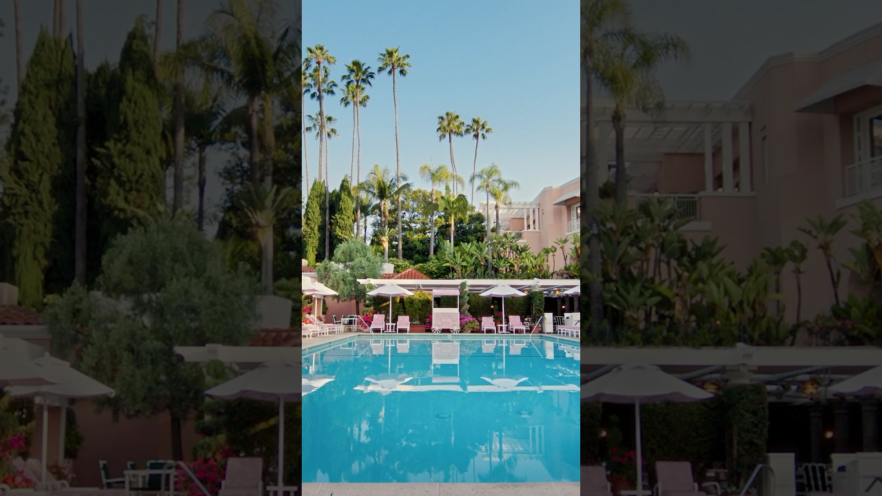 Plunge into a Pink Oasis under the Palms in Beverly Hills. #DIOR #shorts