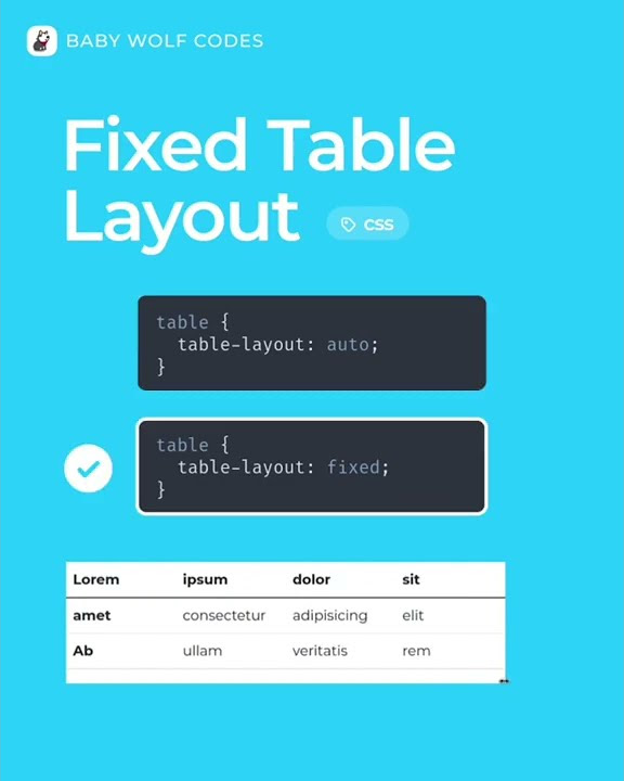Fixed Table Layout html css js | web development | codechef | react ...