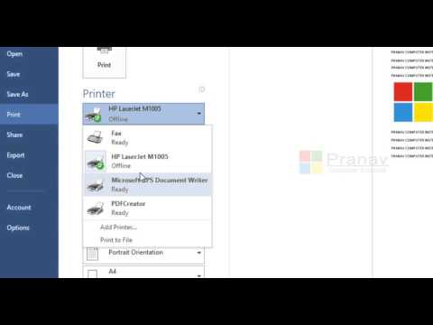 PCI Word 2013 Document Printing
