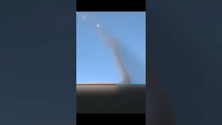 violent dust devil moves over water becoming fair-weather waterspout #weather #simulation #shorts