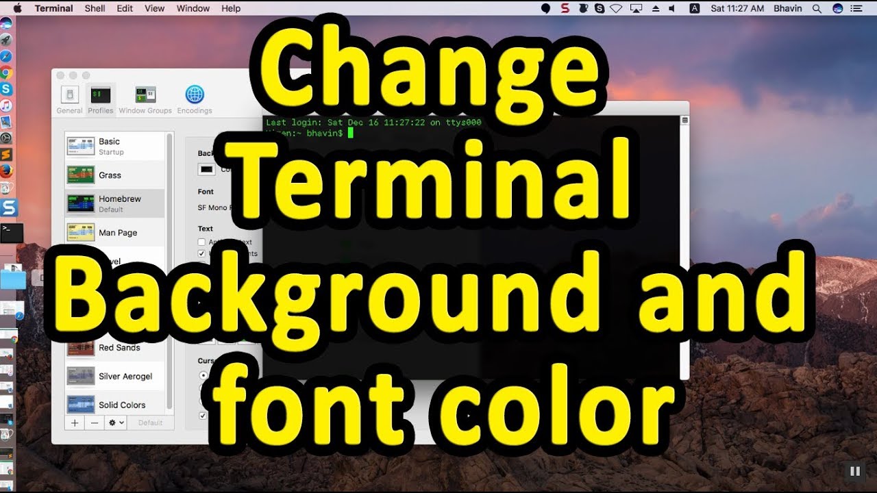 New How to change TERMINAL BACKGROUND AND FONT COLOR in MacOS