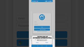 Testing the Sign-Up function in Firebase Authentication #androiddevelopment #SignUp #firebase