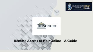 Remote Access to HeinOnline