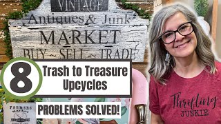 8 TRASH TO TREASURE UPCYCLES / THRIFT STORE FINDS /  PROBLEMS SOLVED