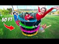 I BUILT THE TALLEST TRAMPOLINE TOWER!