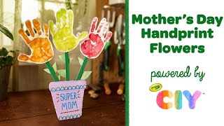 Personalized Mom Birthday Gift. Mothers Day Gift Flower Handprint