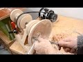 Turning a bowl on the homemade lathe