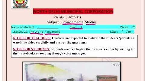Class 4 EVS | The world in my home | week 25 | FirstStep | worksheet Solution 09.12.2020
