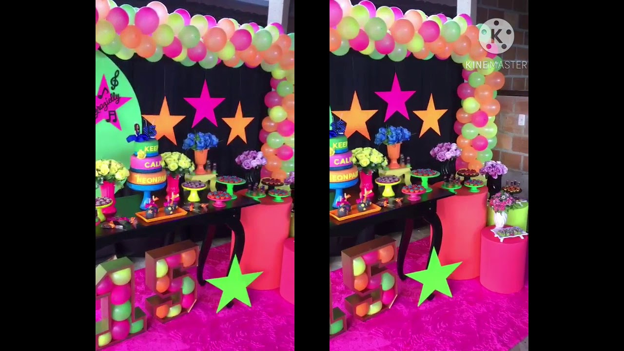 Show decoração festa balada neon party smile