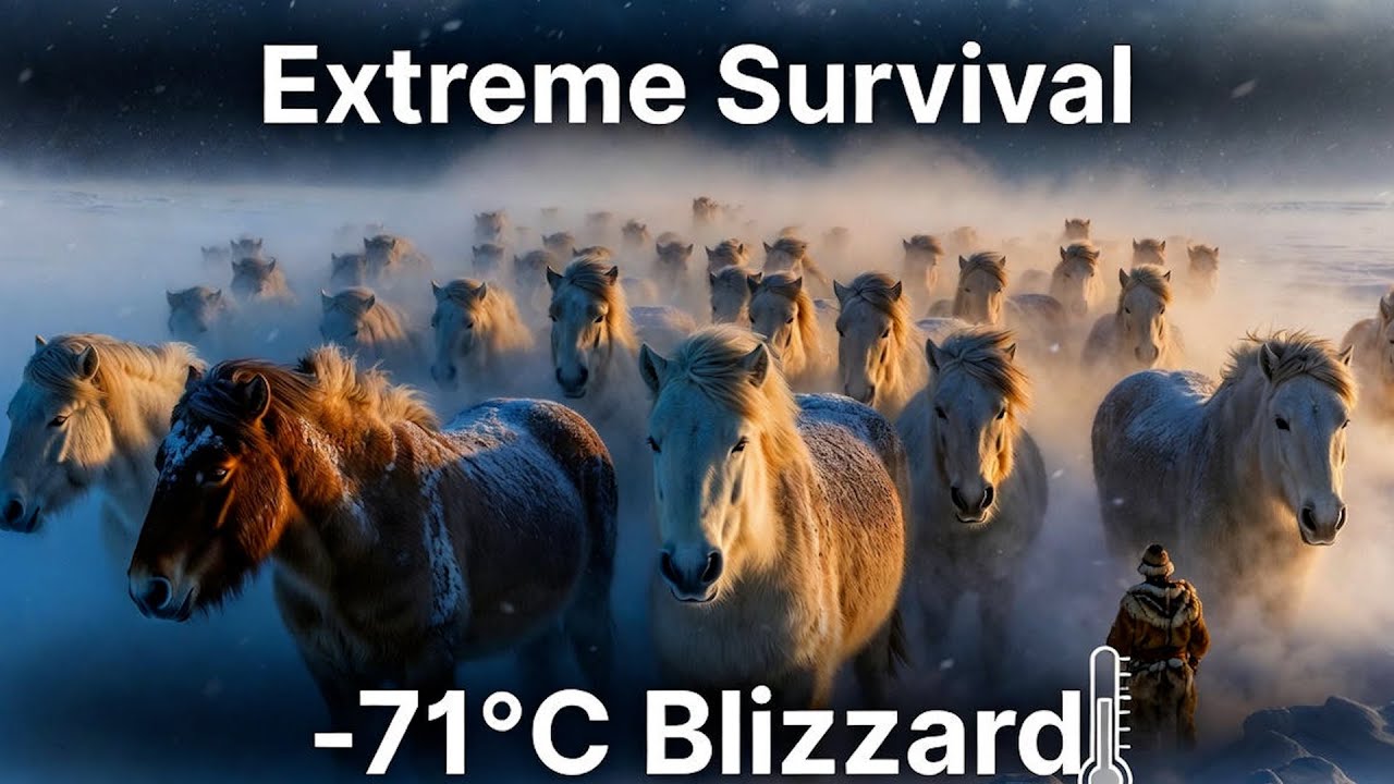 Extreme Survival: Yakut Horses Endure -71°C Blizzard with Ingenious Steam Dome