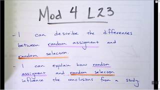 Mod 4 L23 Random Assignment and Random Selection