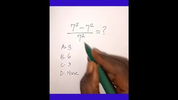 Simplify (7³−7²)/7² in Seconds! 🔥 Super Easy Trick #Shorts