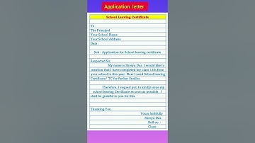 School Leaving Certificate 😍🔥 |Application writing in english #shorts #ytshorts
