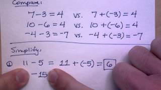 Prealgebra - Part 10 (Subtracting Integers)