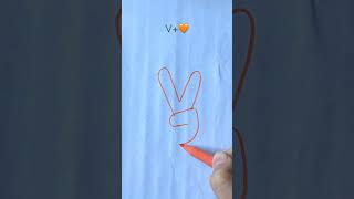 Draw hand with V? #viral #art #satisfying #drawing #viralvideo #bts #shorts #shortvideo