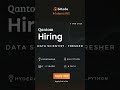 Job Alert🔔 🔔 QANTOM HIRING FOR DATA SCIENTIST ONLY FOR FRESHERS #softwareengineer #jobsforfreshers
