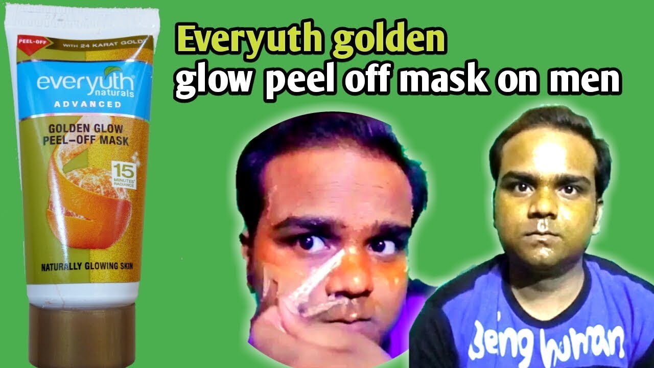 Everyuth golden glow peel off mask on men peel off mask for facial hair