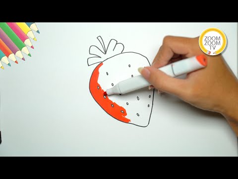 Hướng dẫn cách vẽ quả dâu tây đơn giản - How to draw strawberry | Zoom Zoom TV