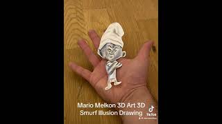 Mario Melkon 3D Art Smurf lllusion رسم السنفور ثلاثي الأبعاد