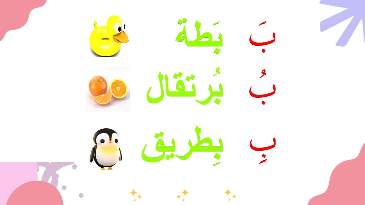 تعليم الحروف العربية للأطفال مع التشكيل أ ب ت ث ج ح خ - YouTube