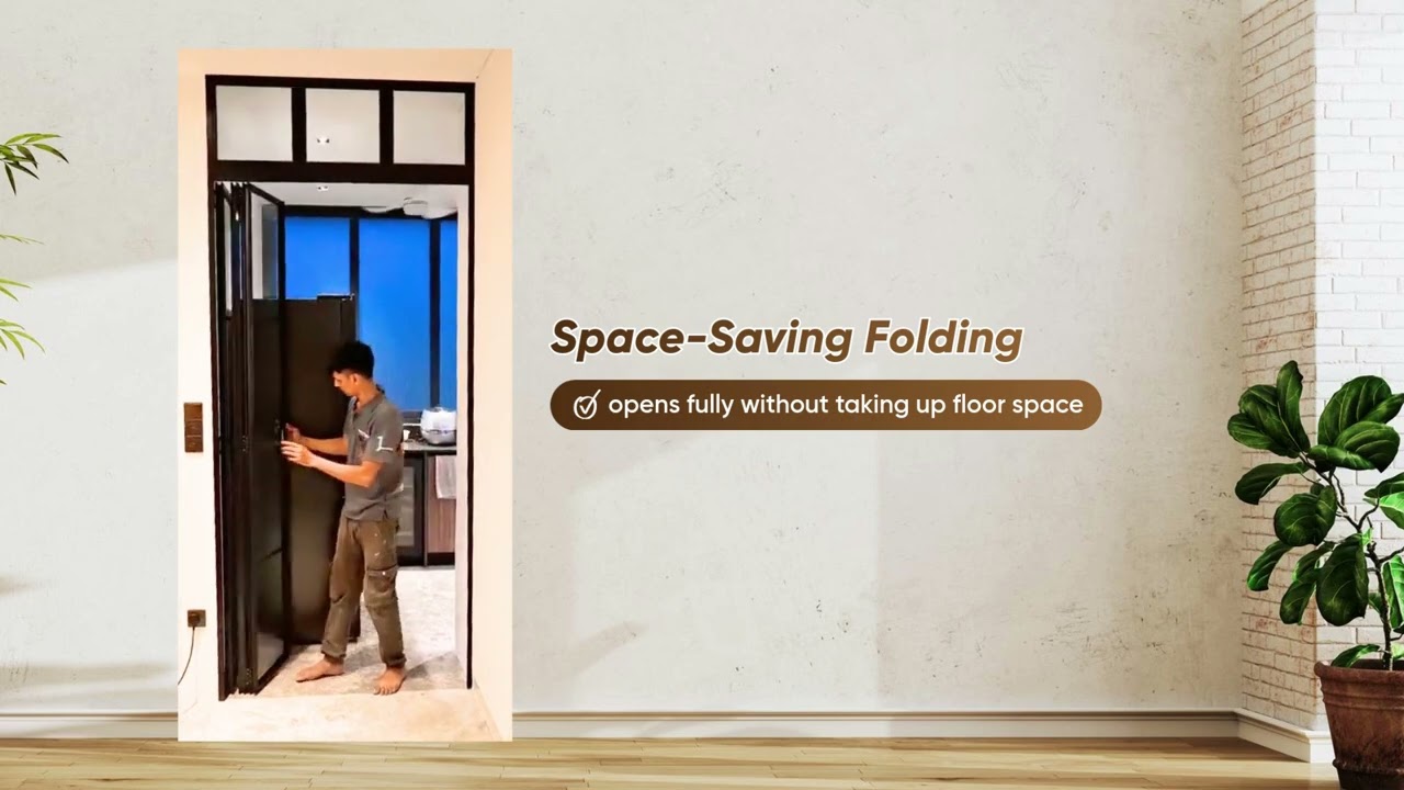 ultra-slim glass folding door