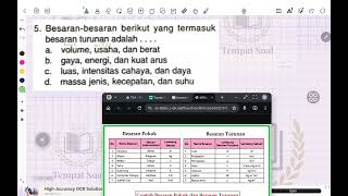 5. Besaran-besaran berikut yang termasuk besaran turunan adalah a. volume, usaha, dan berat b. gaya,