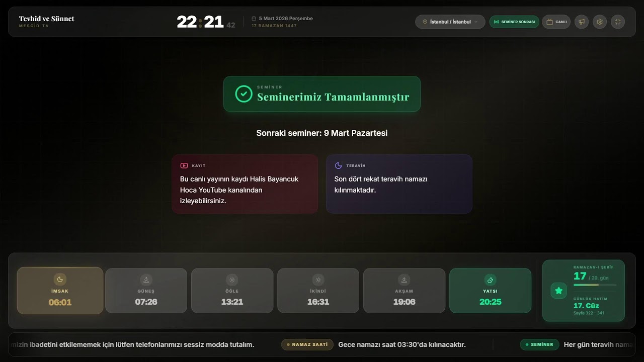 Halis Bayancuk Hoca  | Kitabu'r Rikak | 🔴 Canlı |  05.03.2026