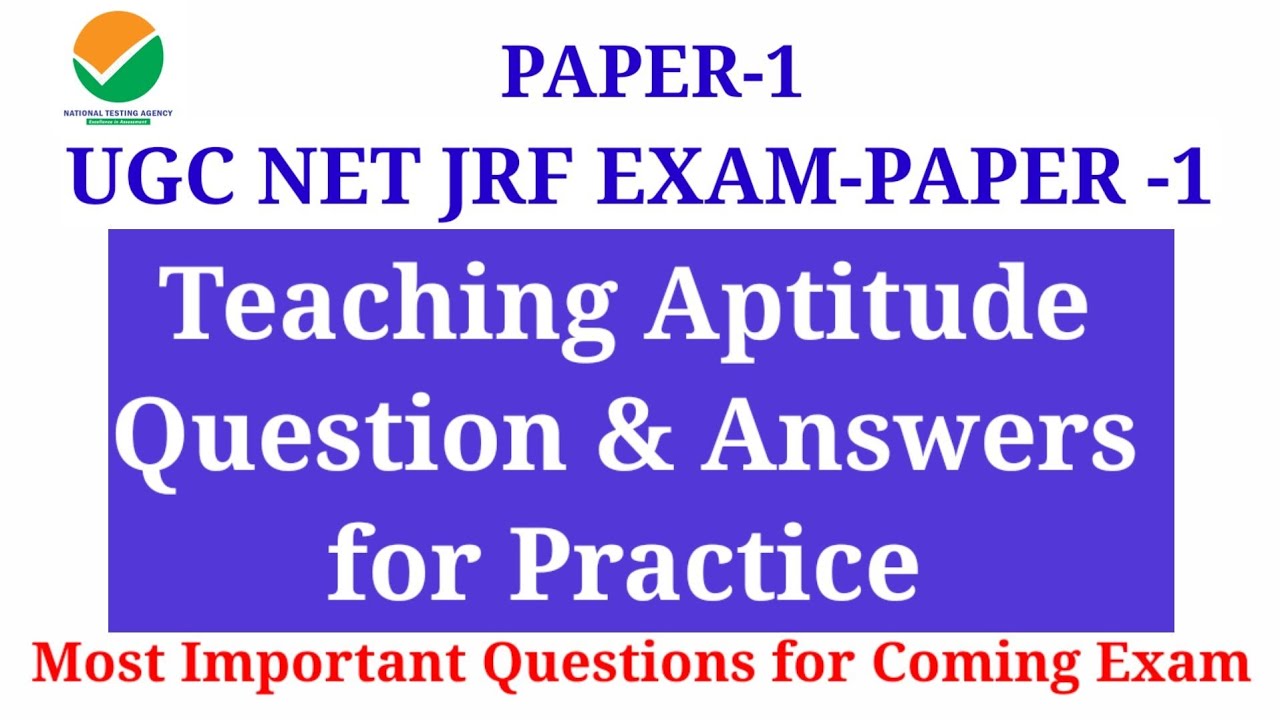 Nta Ugc Net Paper 1 Teaching Research Aptitude Practice Mock Test For 2020 Exam in English