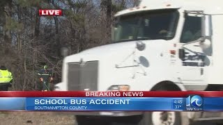 5 children taken to hospital after school bus crash in Southampton County