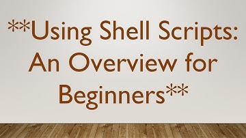 Using Shell Scripts: An Overview for Beginners