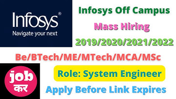 Infosys Mass Hiring || System Engineer || 2019/2020/2021/2022 Batch || Apply Before Deadline