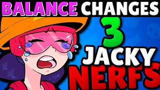 Brawl News: Jacky Got 3 NERFS! | Brawl Stars Balance Changes