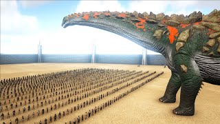 1000 Humans VS Titanosaur | ARK: Survival Evolved | Cantex