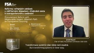 FSA TREND PUBLIC 2026: Jonaid Myzyri / Chair of Public Procurement Commission 2020–2025