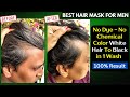 Jet Black Hair In Just 1 Application - Live Proof | White Hair To Black Hair Naturally