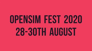 opensim fest 2020 60 Days